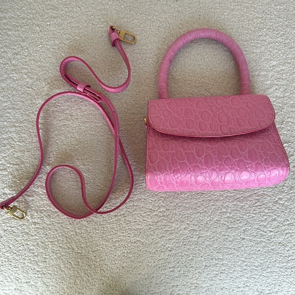 By Far leather Mini Embossed Leather Bag in pink - Picture 6 of 6